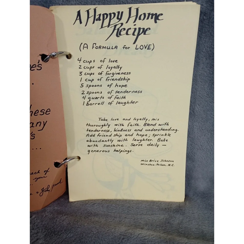 Local Family Handmade Cookbook Johnson Gomez Family Winston-Salem East Bend, NC‎
